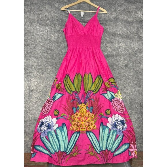 Maurices Dresses & Skirts - Maurices Dress Womens L Pink Floral Maxi Sundress Empire V Neck Smocked NEW